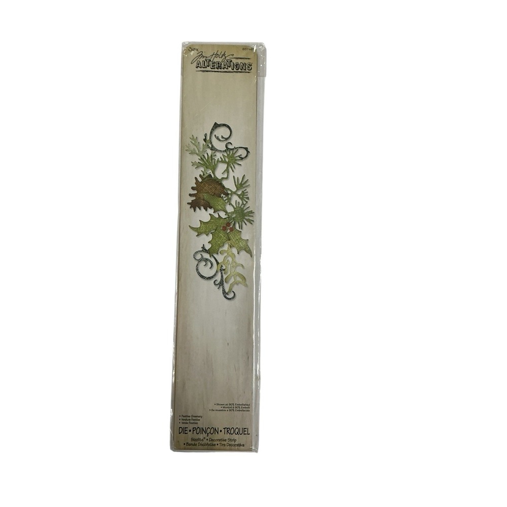 Sizzix Sizzlits Decorative Strip Die Festive Greenery Garland Berries #657467
